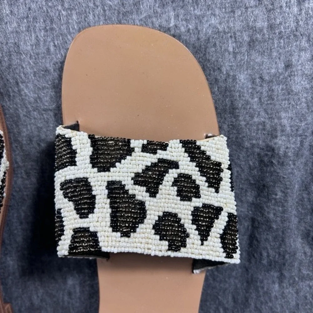 Cow Pattern Beaded Slip On Sandals 9‎ Yellow Box - Picture 2 of 6